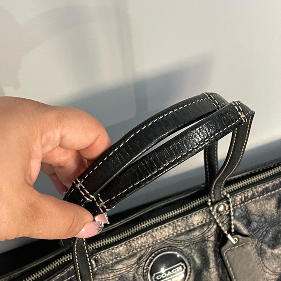 Coach Vintage Black Leather Tote Bag